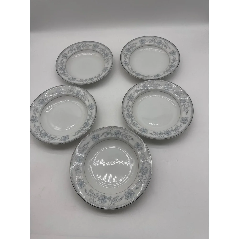 5 Mikasa Dresden Rose Rimmed Bowls 8 3/8